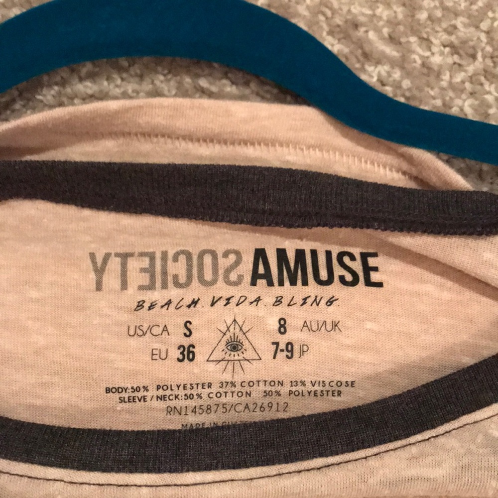 Amuse society west coast wild child 3/4 sleeve tee - Picture 6 of 6